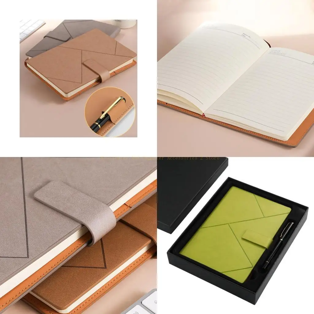Luxurious Leather Office Journal Notebook Business Daily Planner Notepad Pen Set