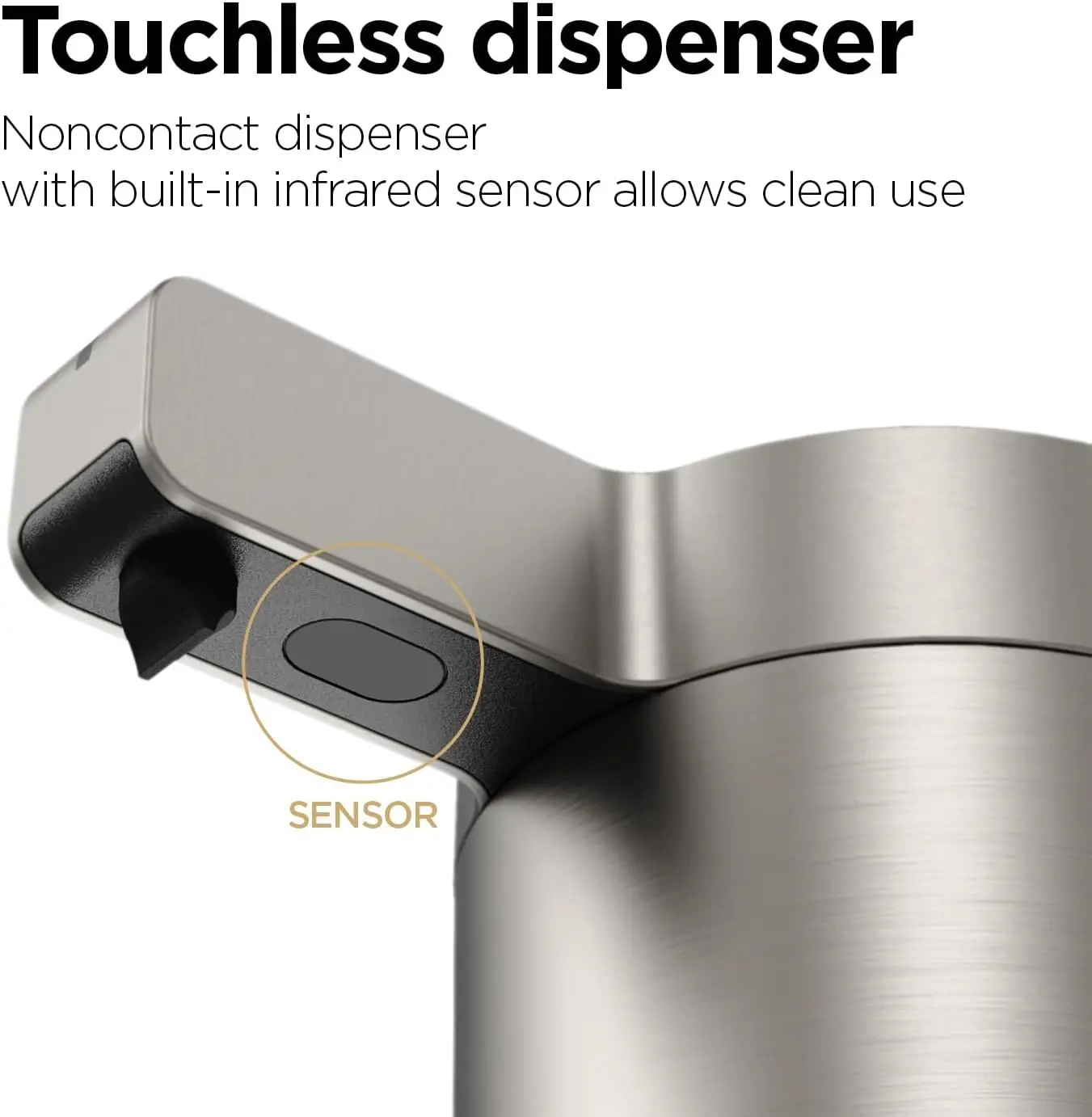 Stainless Steel Touchless Liquid Soap Dispenser with Adjustable Settings and IPX5 Waterproof Design for Kitchen and Bathroom