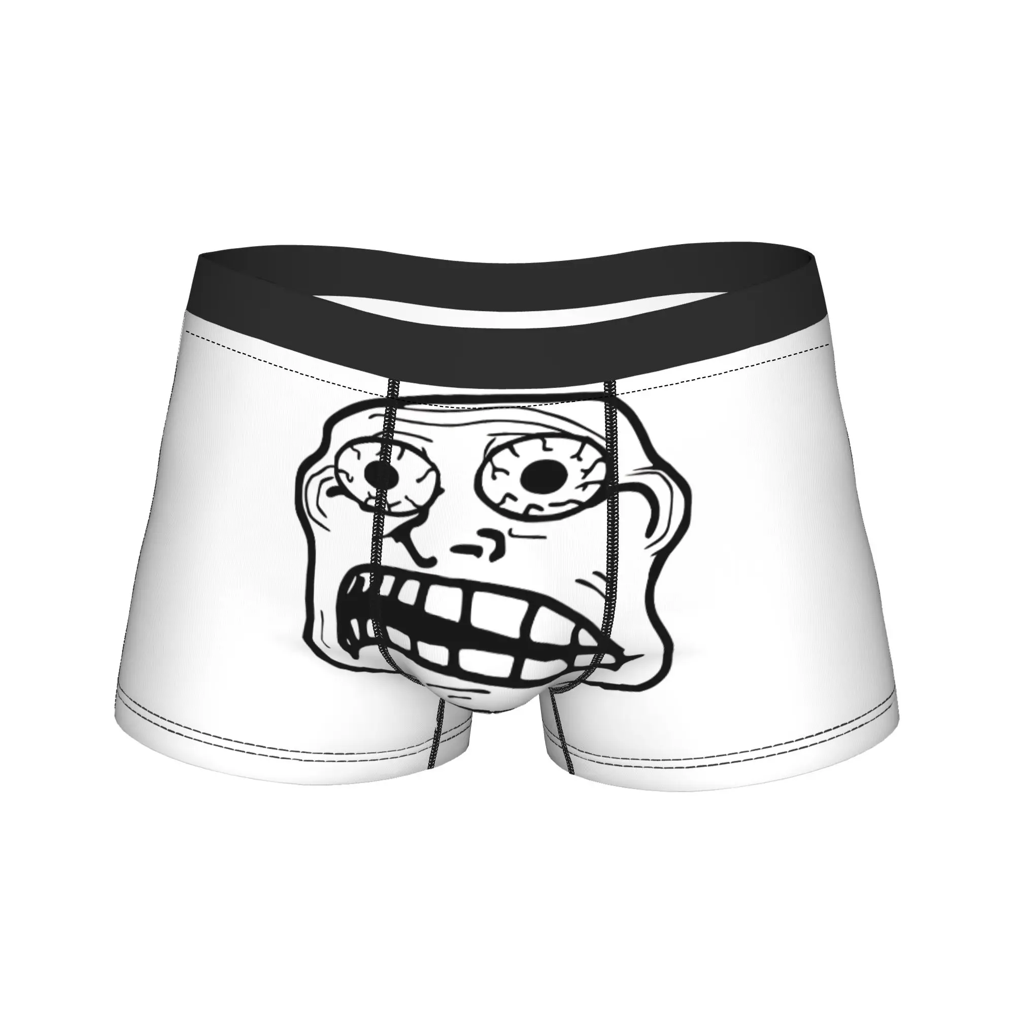 Rage Comic Trollfac Underwear Crazy  Funny Underpants Printing Shorts Briefs For Males Pouch Plus Size Trunk