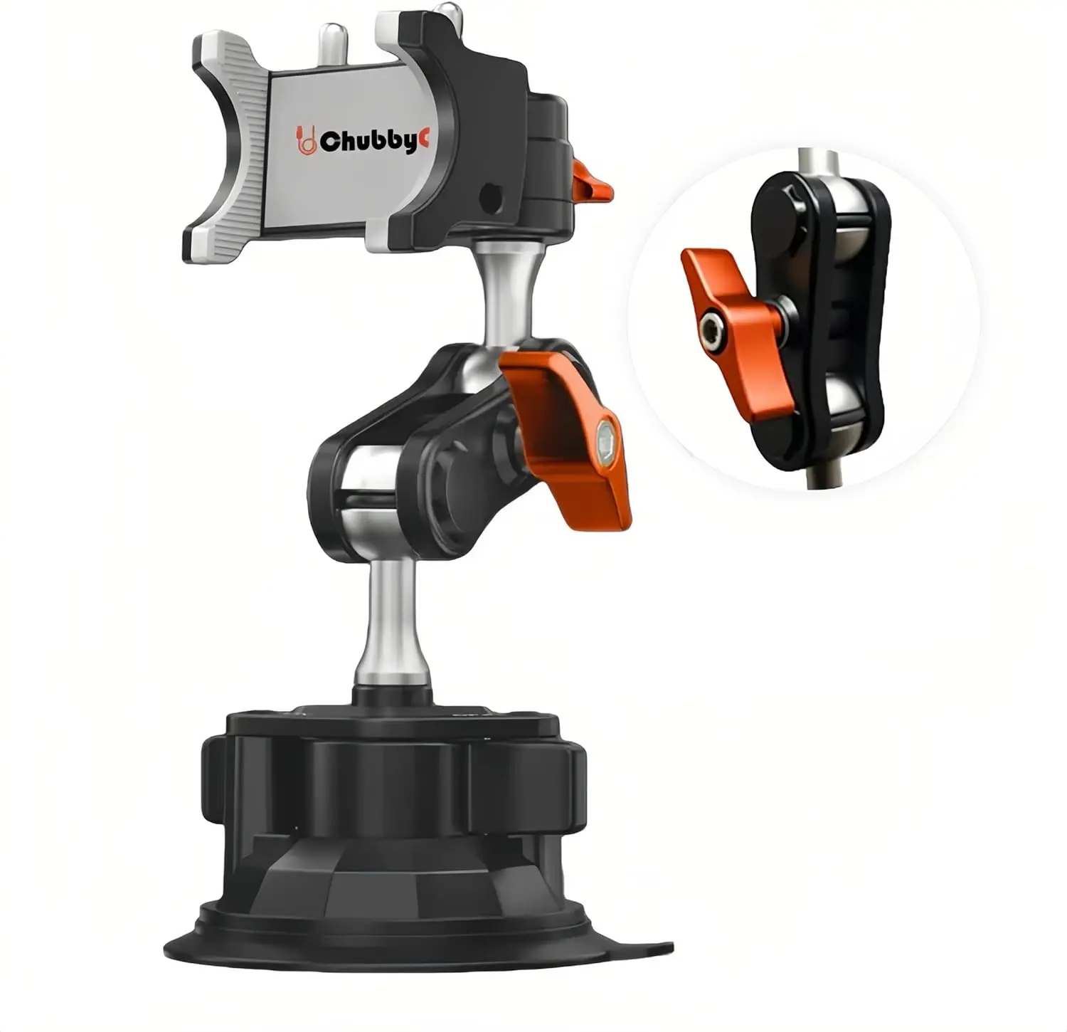 

360 ° Регулируемый автомобильный держатель для телефона с ультрапрочным металлическим креплением на лобовое стекло и присоской, совместим со всеми смартфонами