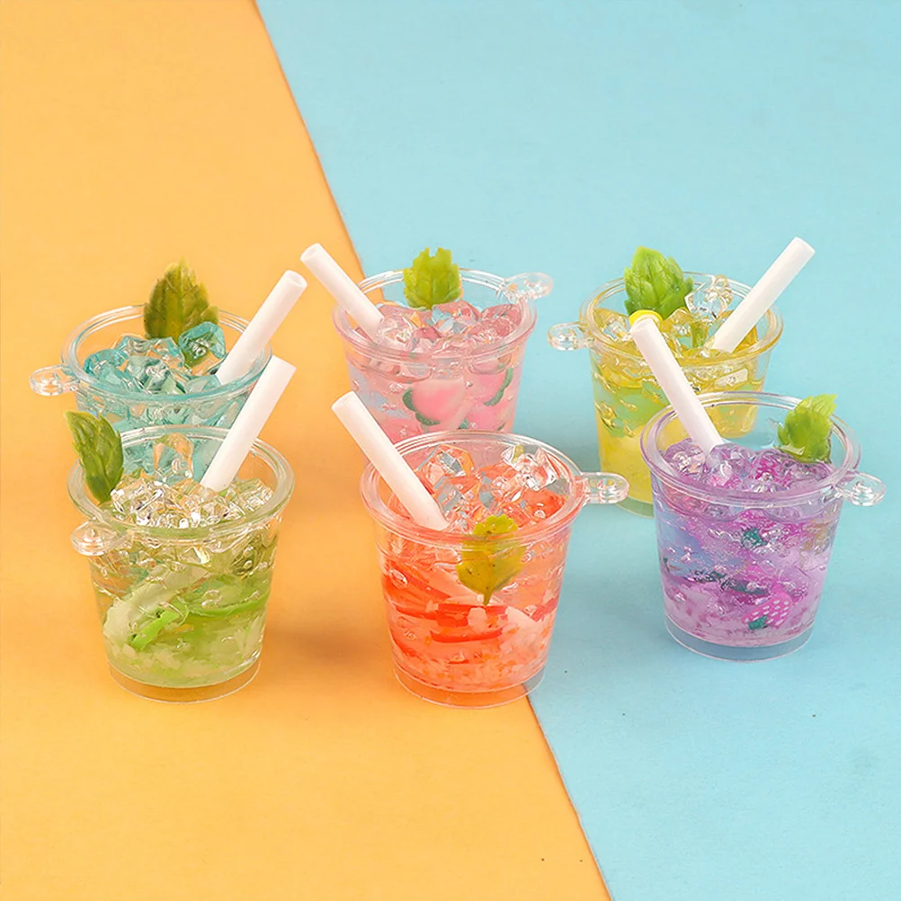 

4 Pcs Simulated Beverage Bottle Resin Fake Food Ornament Prop Decor Toy Set Miniature Model