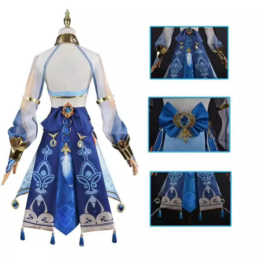 Jeu Nilou Cosplay Costume pour femmes, Genshin Impact, vêtements de sauna, écharpe, cheveux rouges, ensemble complet, robe de séparés euse, tenue d'Halloween pour filles