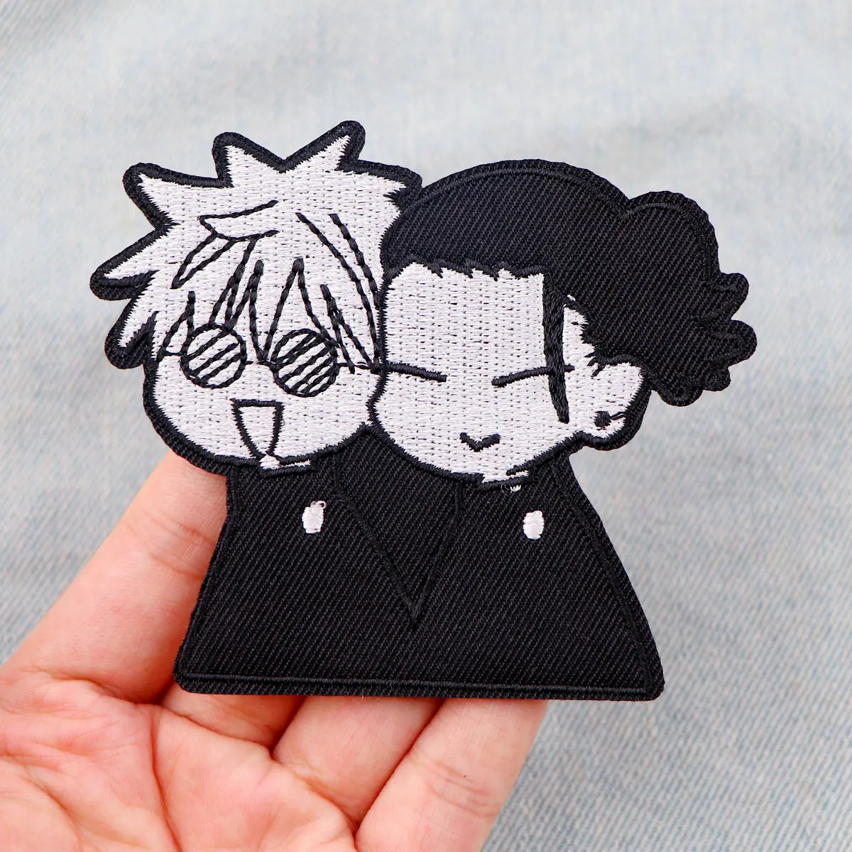 بقع gojo المطرزة للملابس ، شارات أنيمي للسترة ، والمشارب