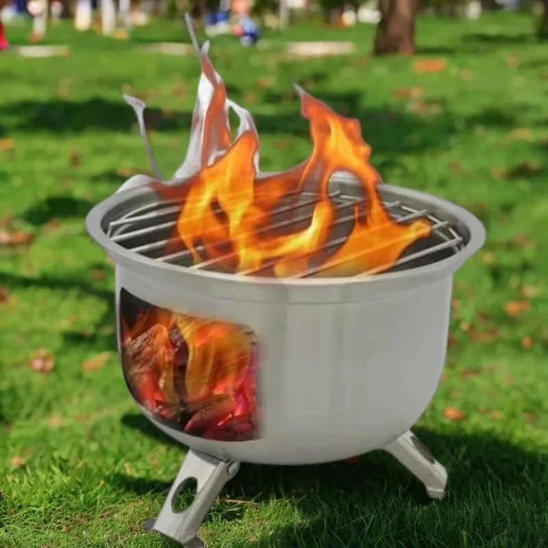 

Outdoor Picnic Portable Folding Stove Camping Equipment Stainless Steel Incinerator Grill Mini BBQ Charcoal Stove