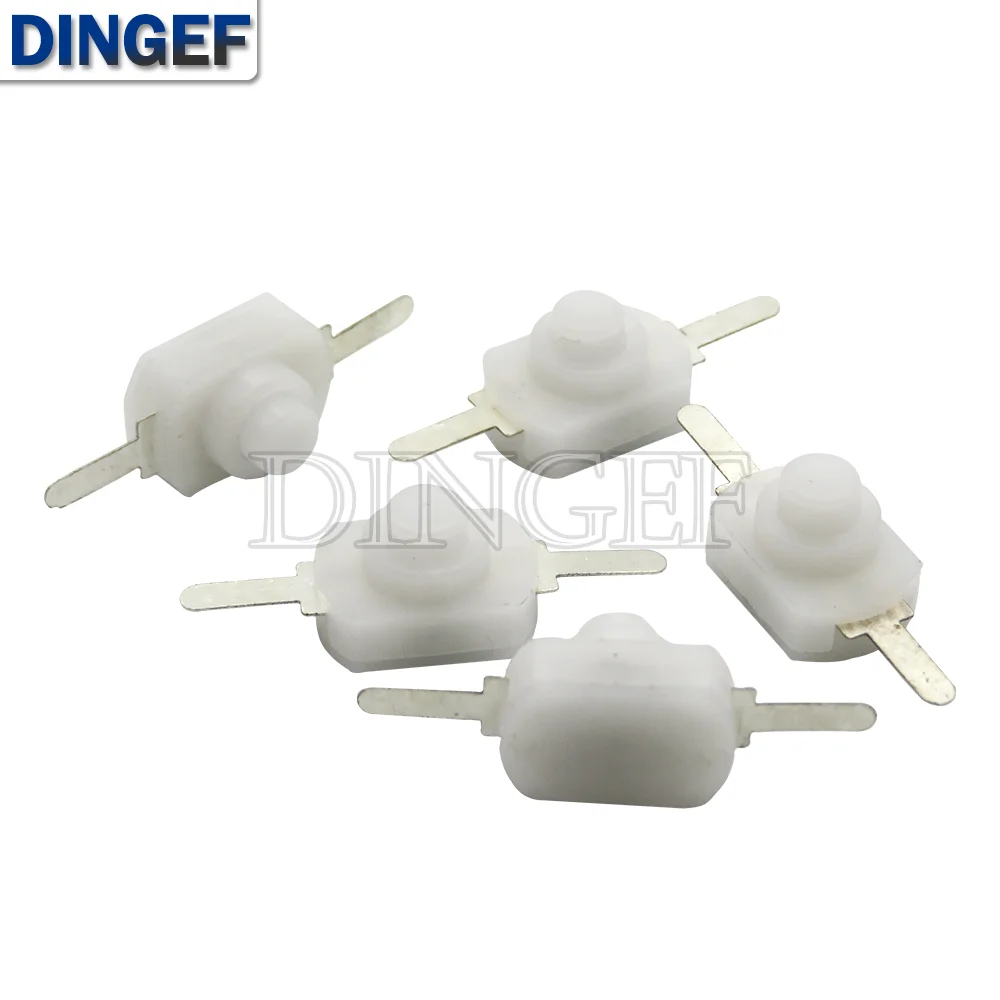 10 unids/lote interruptor de linterna 12*8MM Mini interruptor de botón encendido apagado 1208YD autobloqueo para antorcha eléctrica DC 30V 1A negro