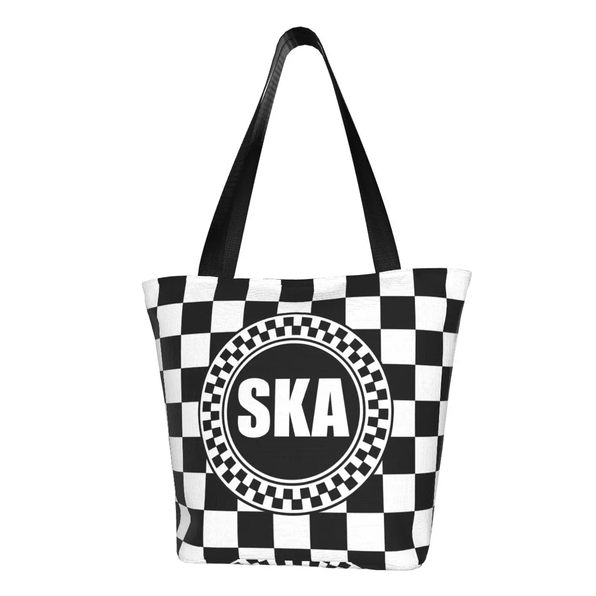 Bolso de mano con cremallera para mujer, bolsa de hombro con logotipo de ska-rock SKA, 2 tonos de música, Ulzzang, elegante, 2 tonos