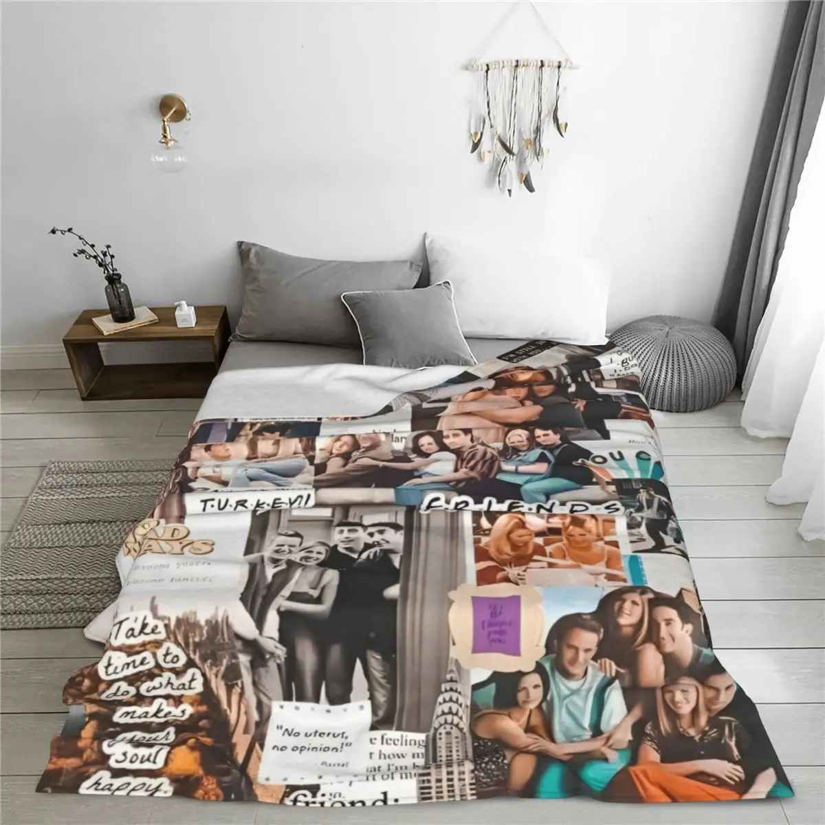 Friends The TV Series Flannel Throw Blankets American tv Show Rachel Blanket for Home Outdoor Lightweight Thin Bedroom Quilt