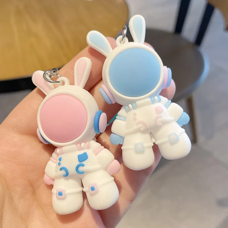 1pc Car Keychain Adult Fashion Kawaii New Space Astronaut Rabbit Doll Keychain Toy Cute Backpack Pendant Accessories Couple Gift