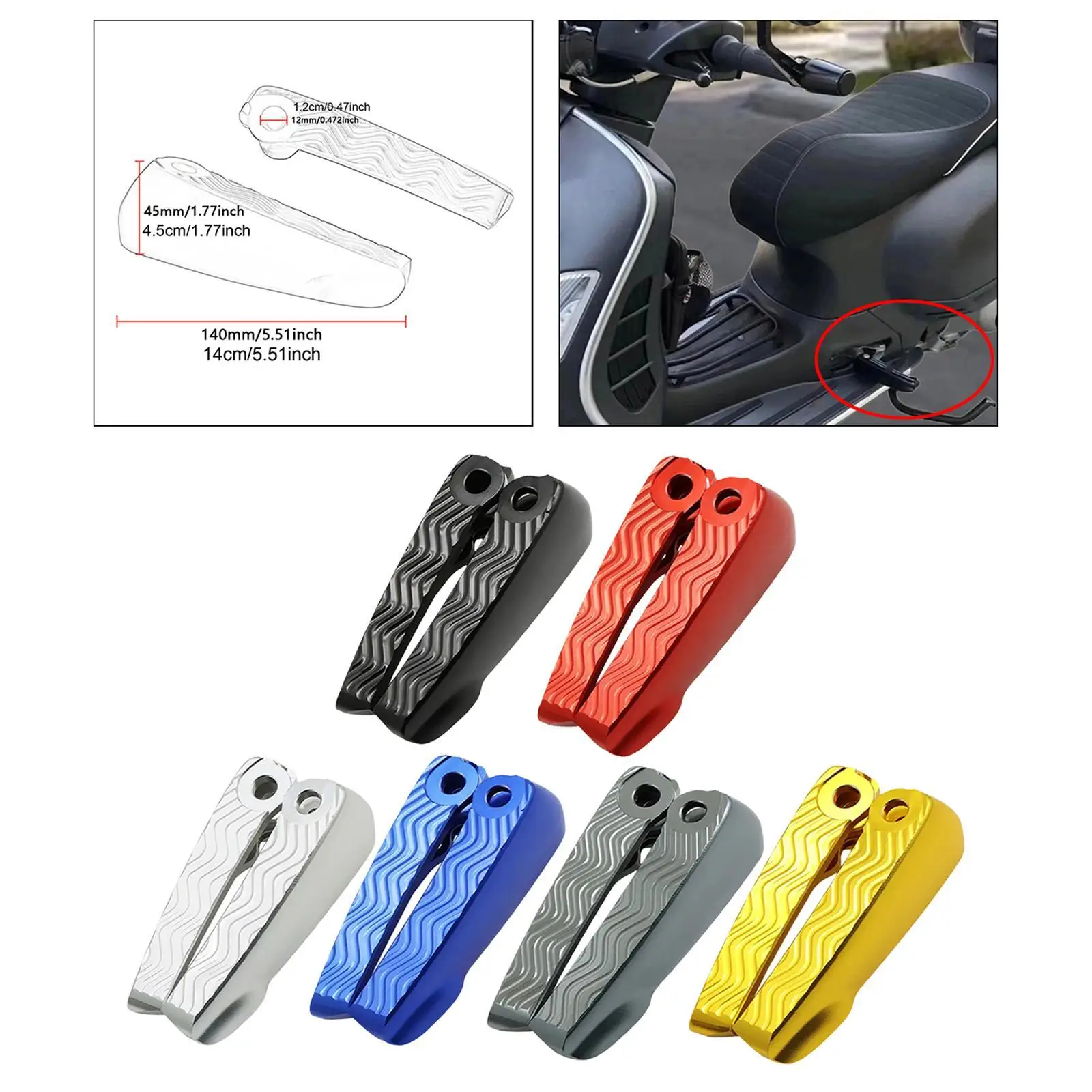 

Rear Passenger Footrests Passenger Pedal Board for Vespa GTS150 GTS 250