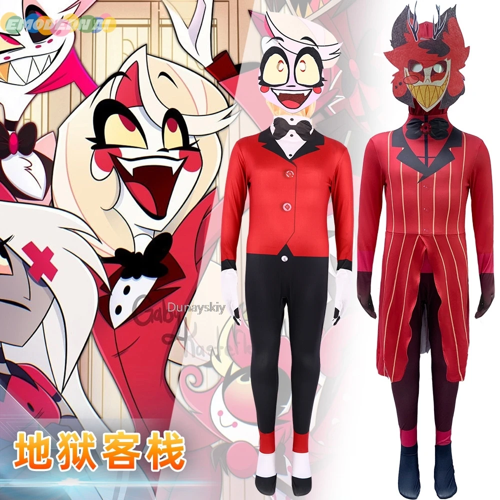 ALASTOR Kostuums Jumpsuit Heren Cosplay Kostuum voor Meisjes Halloween Vrouw Carnaval Volwassen Vermomming Meisje Vrouwen Familie 2024 Kind Jongen