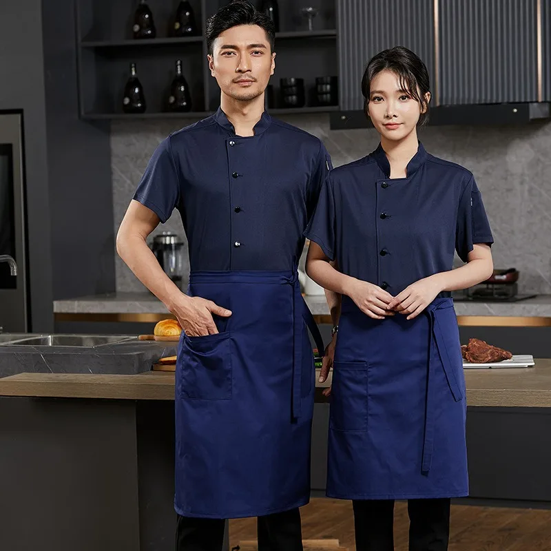 Odzież robocza szefa kuchni Nowa letnia oddychająca siateczka na całe ciało Krótki rękaw Męska odzież robocza do restauracji Hotel Kuchnia Damska.