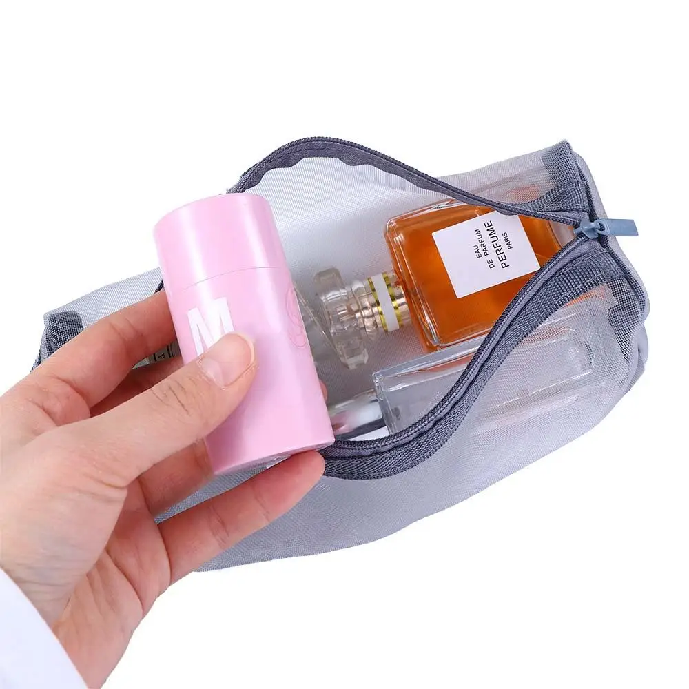 Travel Wash Bag Mesh Transparent Toiletry Bag Korean Storage Bag Skin Care Storage Bag Women Cosmetic Bag Zipper Makeup Bag