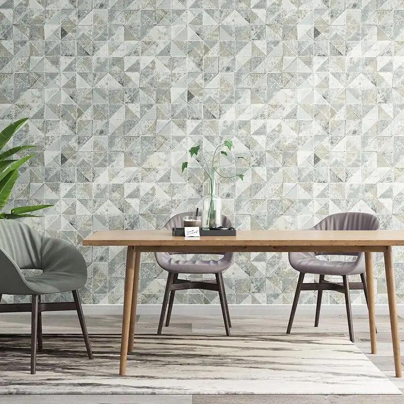 3D Stereo Mosaic Imitation Tile Wallpaper Square Lattice Modern Minimalist Abstract Geometric Bedroom Living Room Wallpaper