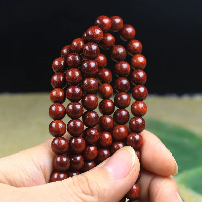 Zambia Red Sandalwood0.6 0.8Bracelet Pterocarpus Santalinus Wood Products Beads Rosary Manufacturer Wholesale