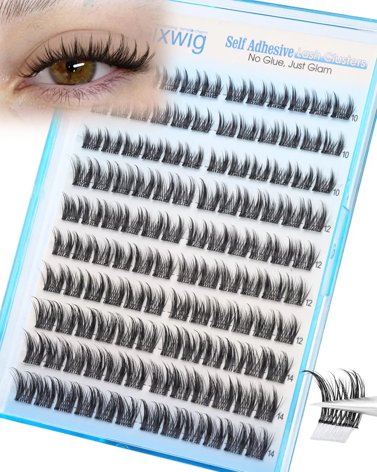 

Self Adhesive Lash Clusters 10-14MM Wispy Pre Glued Manga Lashes Natural Individual Lashes Curly Press On Lashes