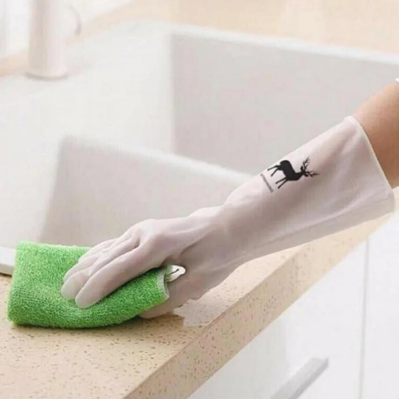 Waterproof Latex Gloves Housework Cleaning Gloves Kitchen Cleaning Latex Laundry Dishwashing Gloves Wear Resistant Rubber Gloves