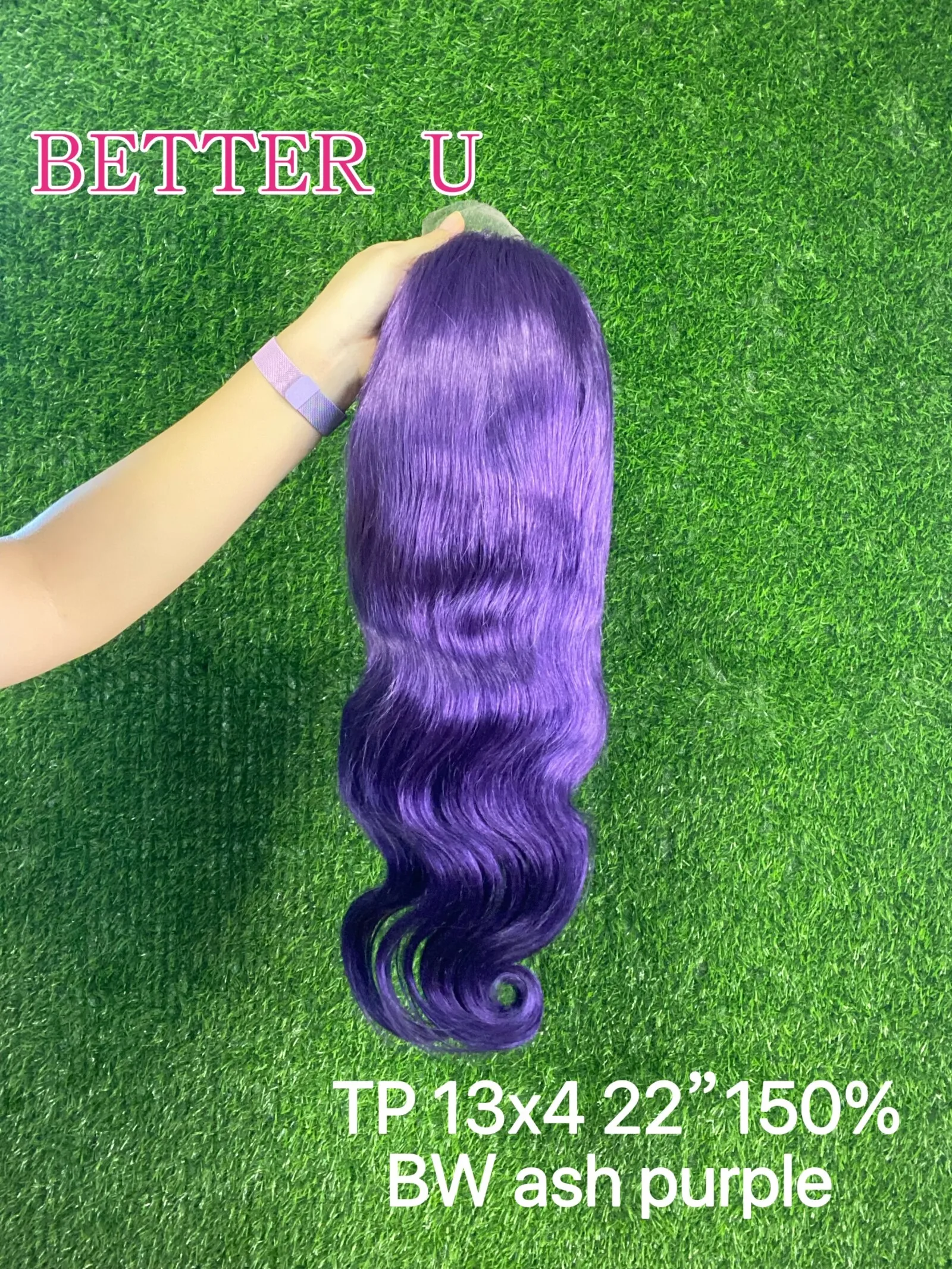 13x6 Ash Purple Lace Frontal Human Hair Wigs Body Wave Pre Plucked Brazilian Hair 13x4 Lace Front Wig 100% Human Hair For Women
