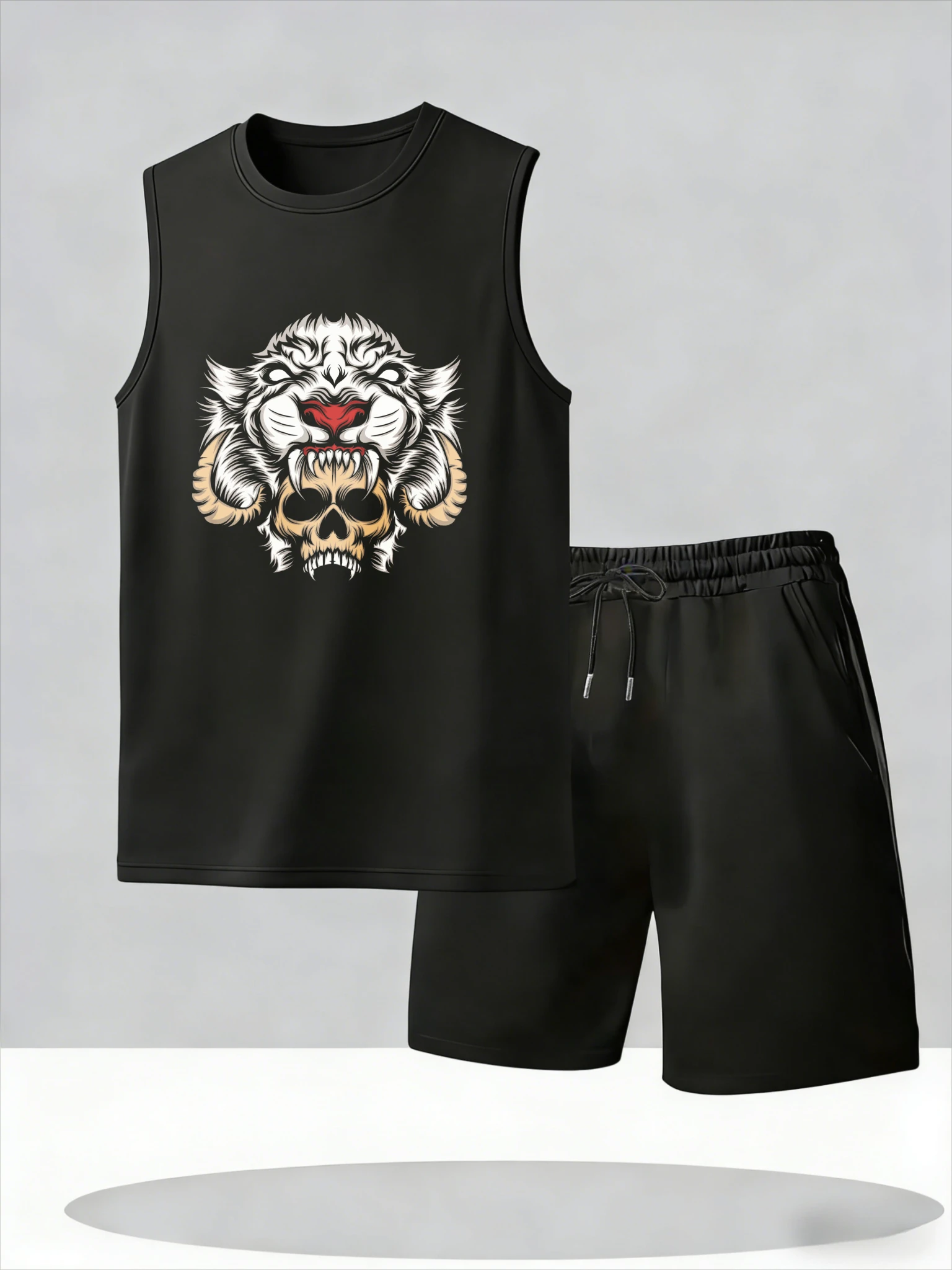 

Men's Tank Top Sets 2026 Summer Thin Quick Dry seaside beach crewneck oversize running jogging set Breathable drip clothing