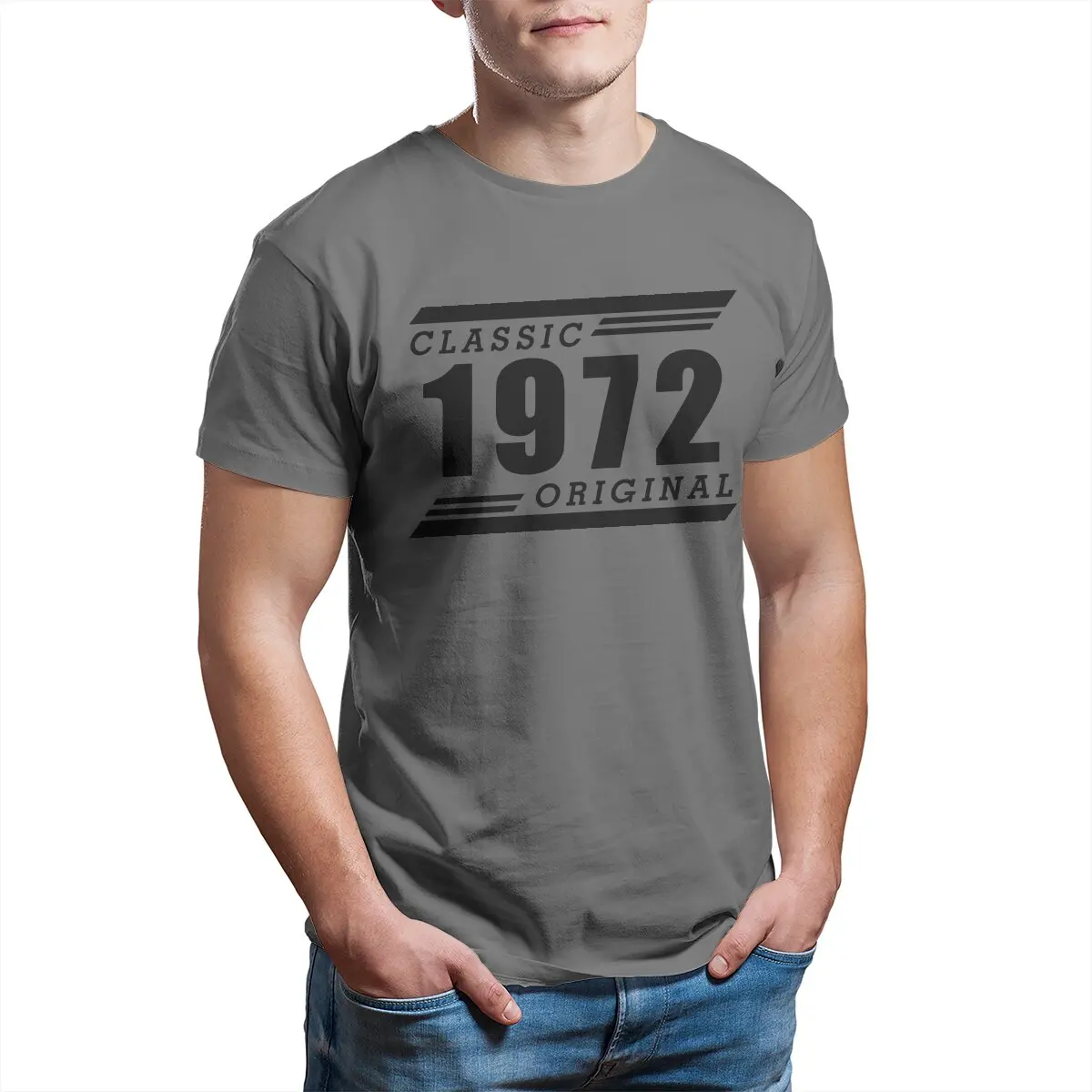 Classic 1972 Original 49th Birthday T-Shirt Men White Background Humorous Cotton Tees Short Sleeve T Shirt Gift Tops