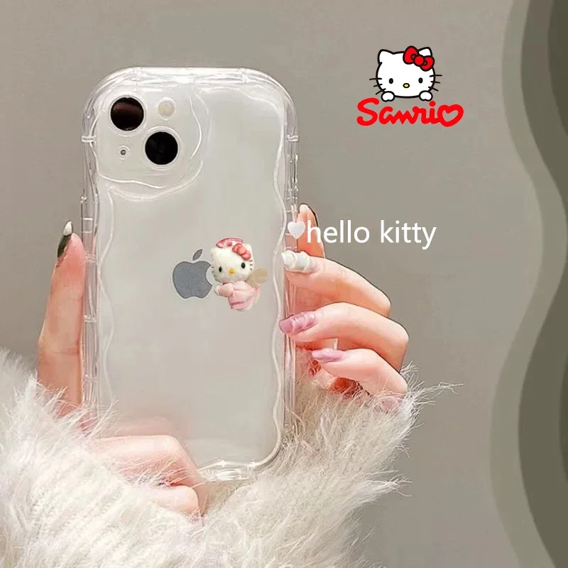 Sanrio Mobile Phone Shell Iphone15 Pro Girls Iphone Case Kitty Cat Cartoon for Iphone Phone Case Hellokitty 2025 New