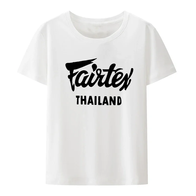 Fairtex Thailand T-Shirt Black Casual Muay Thai Kickboxing Round Neck Loose Graphic Hipster Blouse Street Fashion Breathable