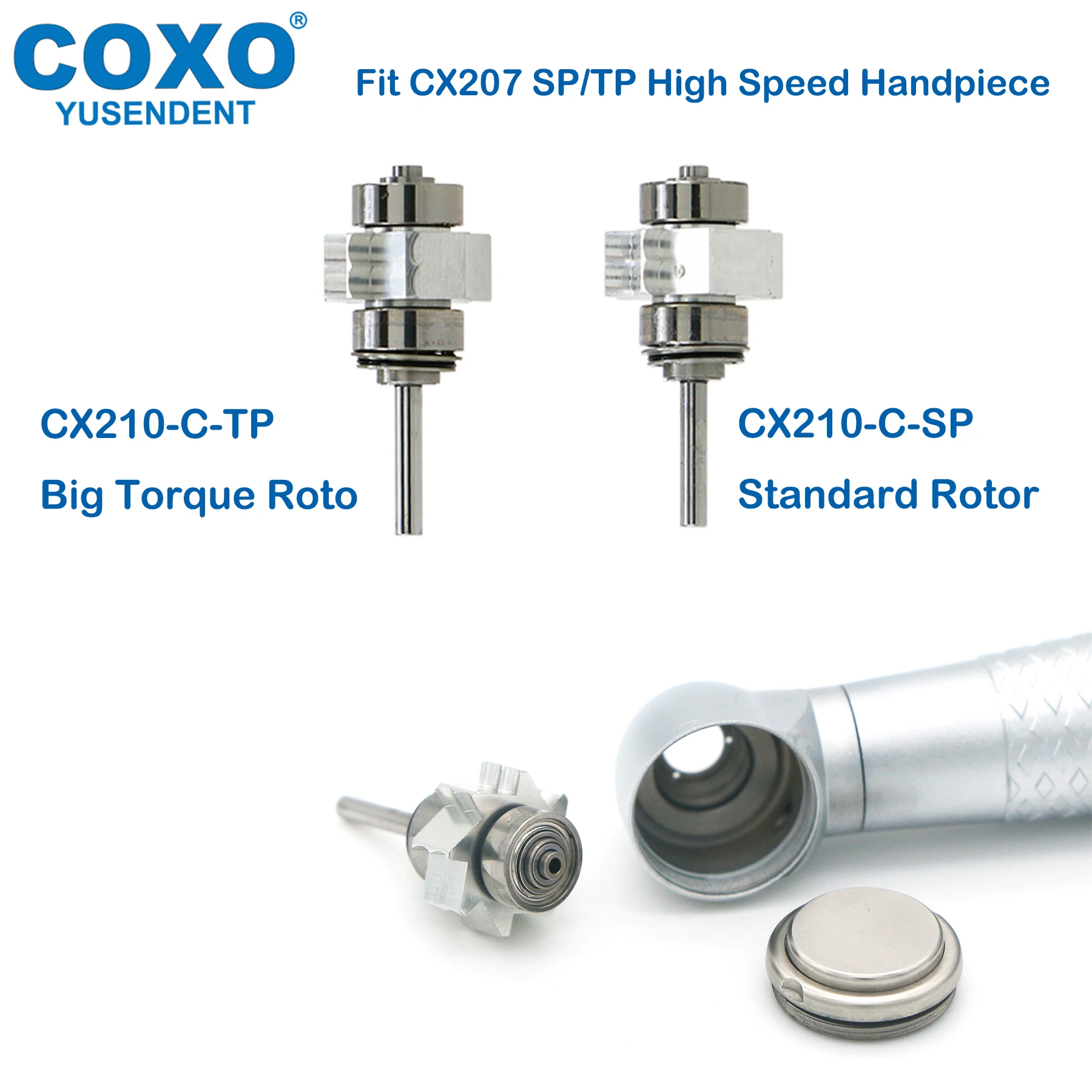 

COXO Dental Cartridge Air Rotor Turbine For COXO CX207 LED Fiber Optic High Speed Handpiece