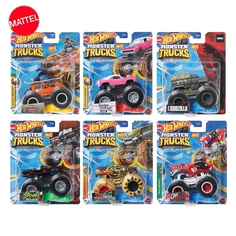 Original Mattel Hot Wheels Monster Truck Car Alloy 2023 Batman Dodge Charger Vehicle Toys for Kids Party Game Boys Collection