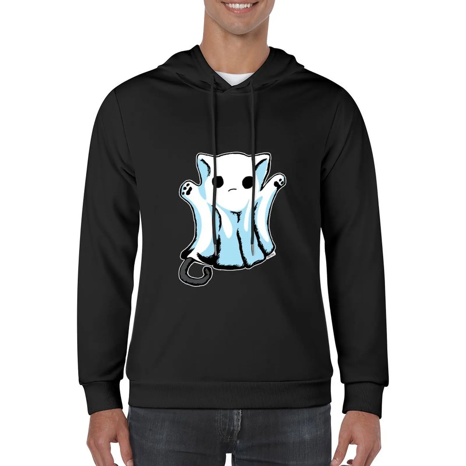 لطيف بو شبح القط هالوين هوديي الملابس الكورية رجالي مصمم الملابس الملابس الجمالية الملابس الشتوية هوديي الشارع الشهير #5