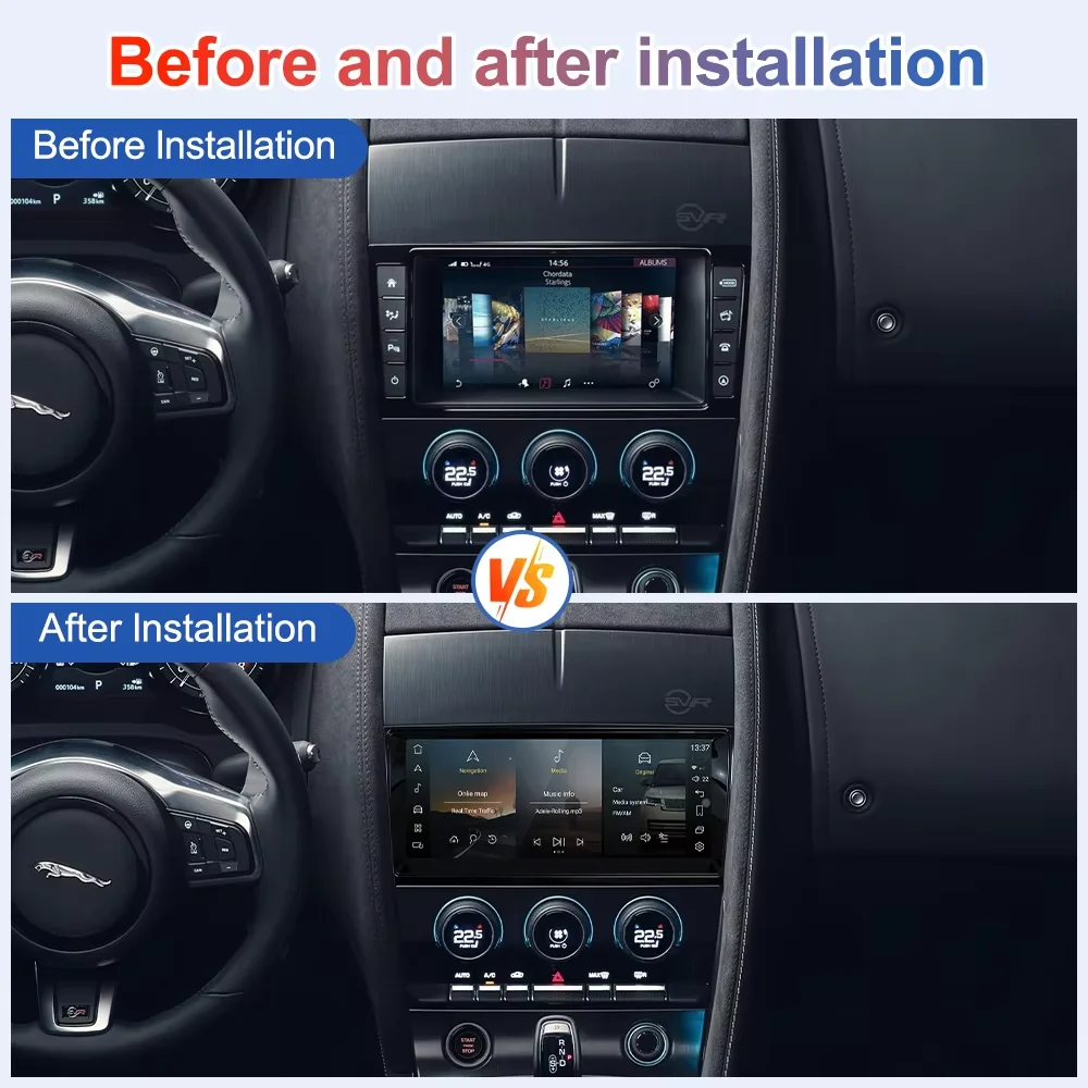For 2013-2024 Jaguar F-TYPE ScreenRadio CarPlay Multimedia Player Radio CarPlay Retains OEM Menu 4G Qualcomm Android 14