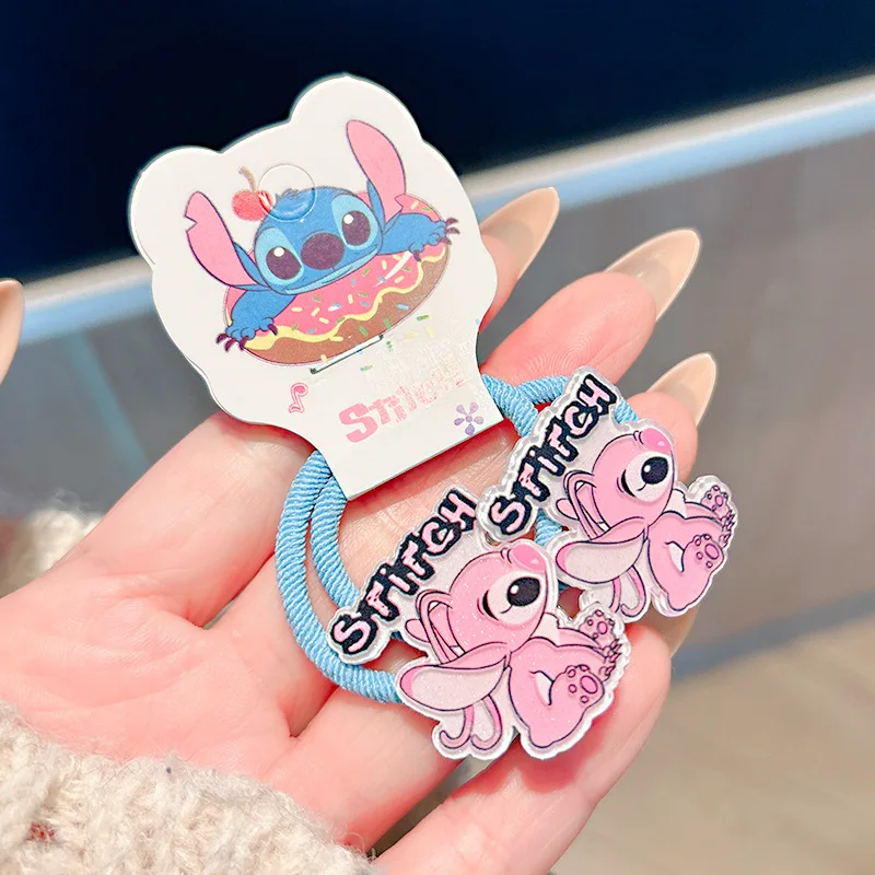 

2/5 piece Blue Stitch Hair Tie Cartoon Kawaii Headwear Ponytail Hair Band Elastic Hair Accessory Gift