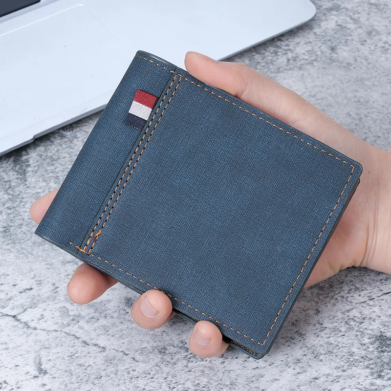 Herren Vintage Geldbörse mit Reißverschluss Münztasche Hochwertiger Kartenhalter Herren Geldbörsen Hochwertiges PU-Leder Kleine Herren-Clutch-Geldbörse