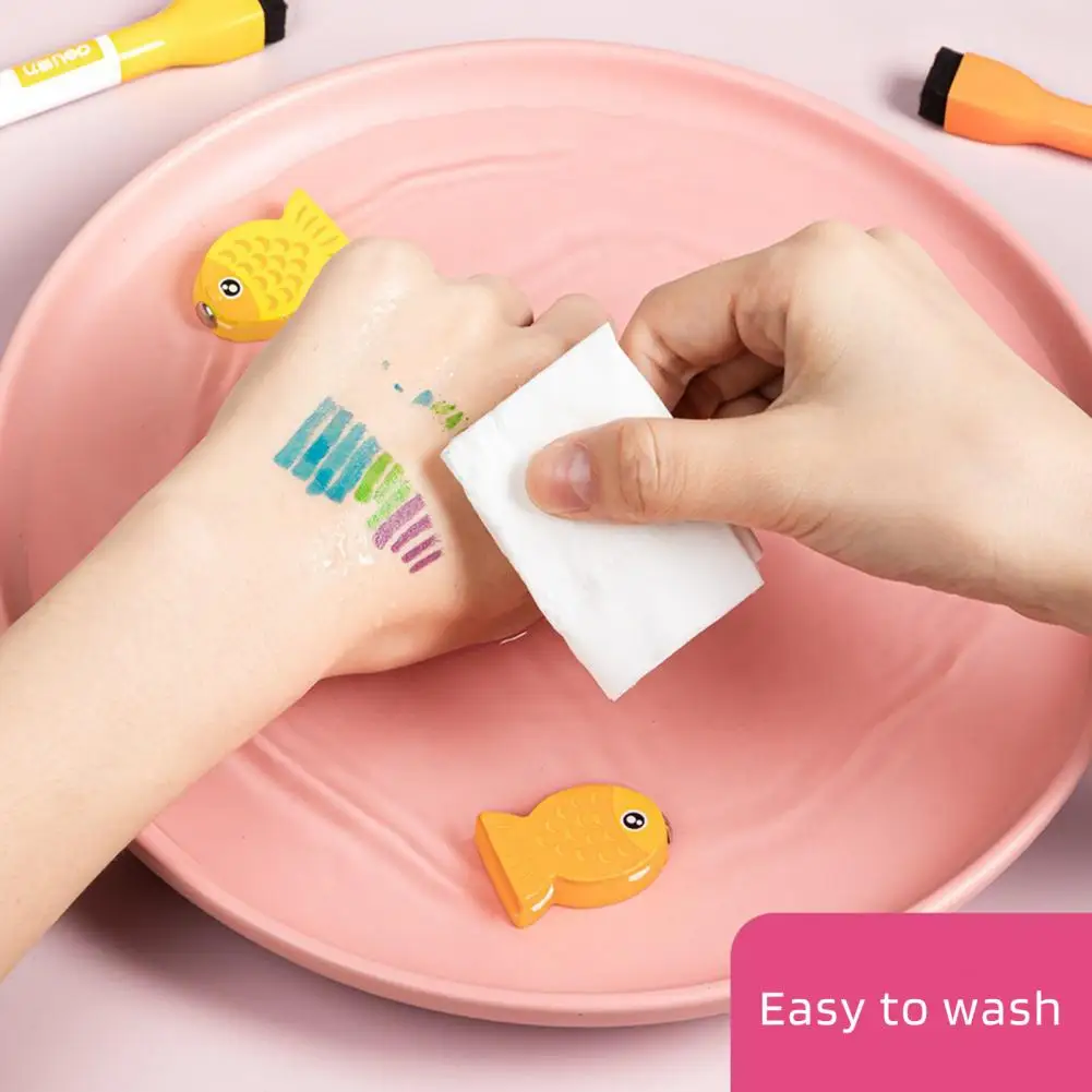 Rotuladores borrables de punta fina, marcadores de pizarra magnética vívida, diseño de cepillo plano, bolígrafos de borrado de secado rápido para suministros de oficina, paquete de 8