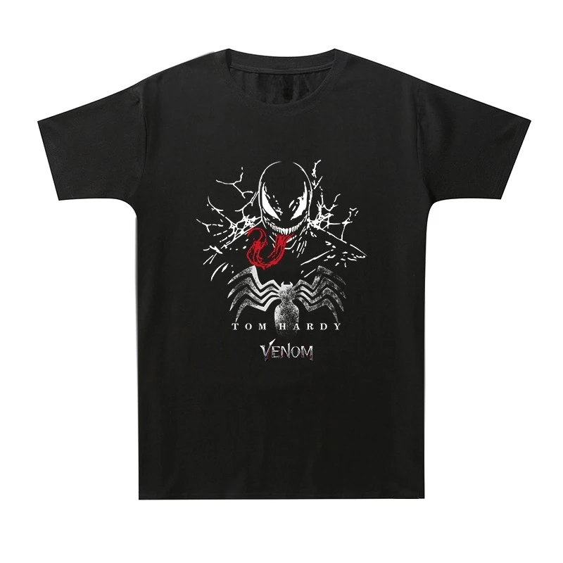 

Футболка с ручной росписью Marvel Venom Comics, новинка лета 2024, мужская и женская уличная мода, свободный повседневный топ с короткими рукавами