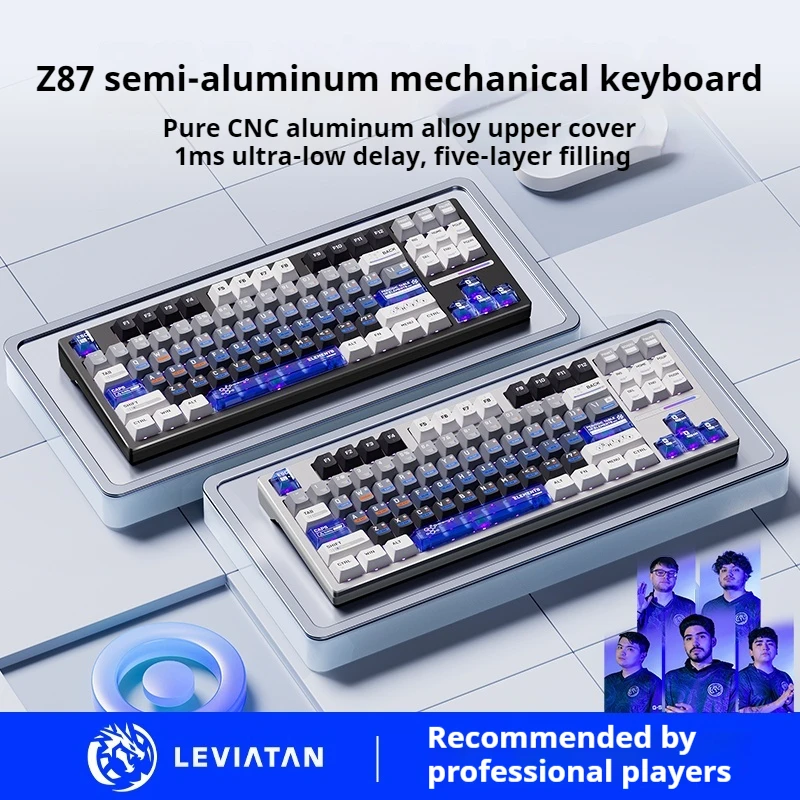 ATK Z87 Pro Mechanical Keyboard 3-Mode Wireless Keyboard Semi-Aluminum Hot Swap Gasket Gaming Keyboard PC Accessories Gamer Gift