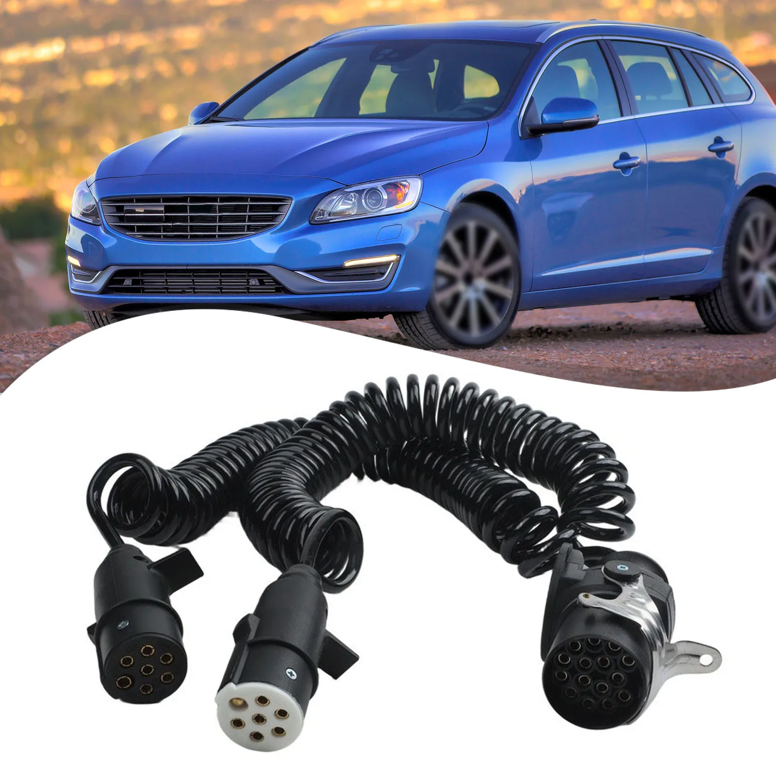 Trailer Power Adapter Cable 15-Pin to 7-Pin Extension for Volvo For Scania and For Mercedes Commercial Vehicles
