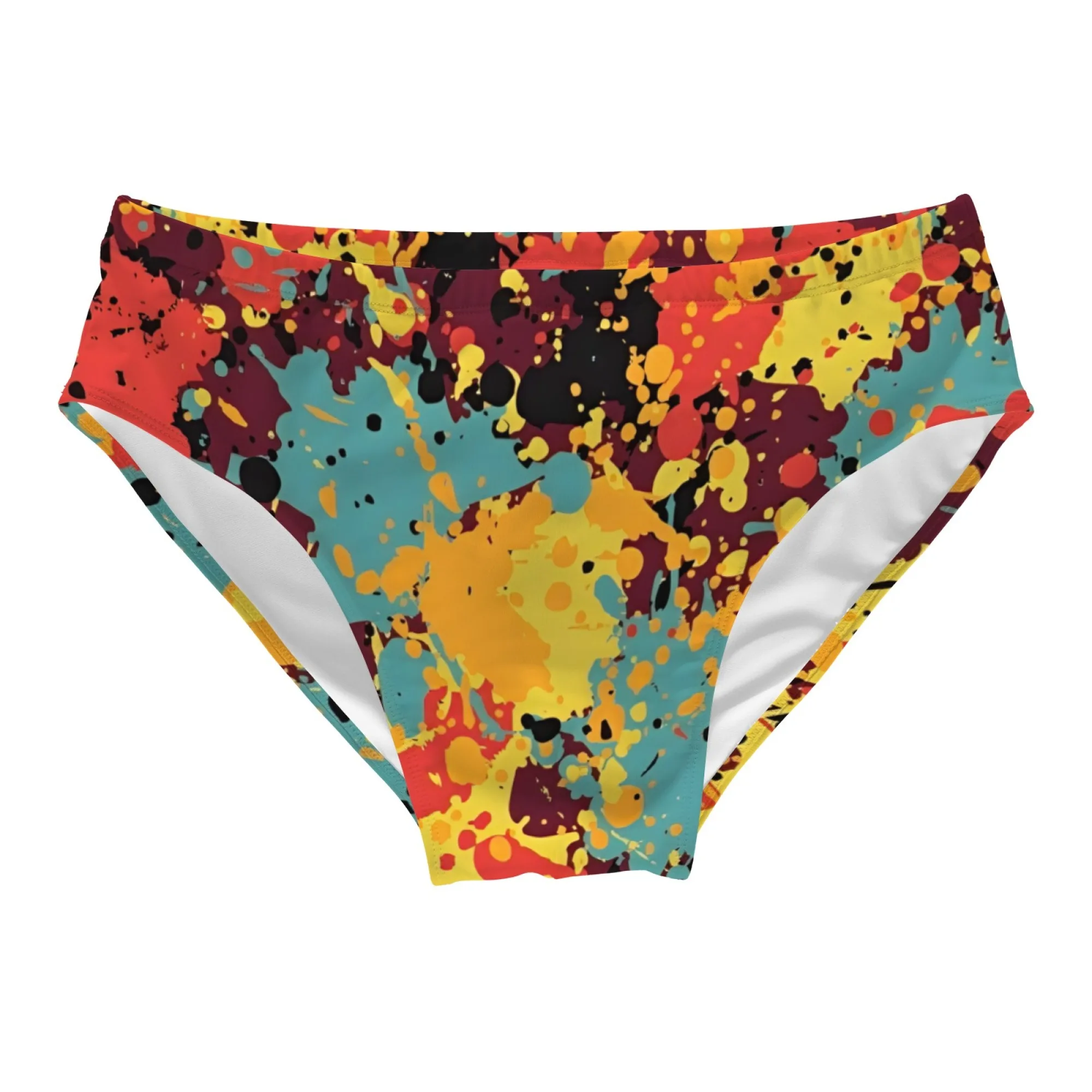 Unique Artistic Graffiti Prints Men's Swimsuit Underwear Swim Trunks Surf Beach Shorts Quick Dry Swimwear Boxer Bathing Suits