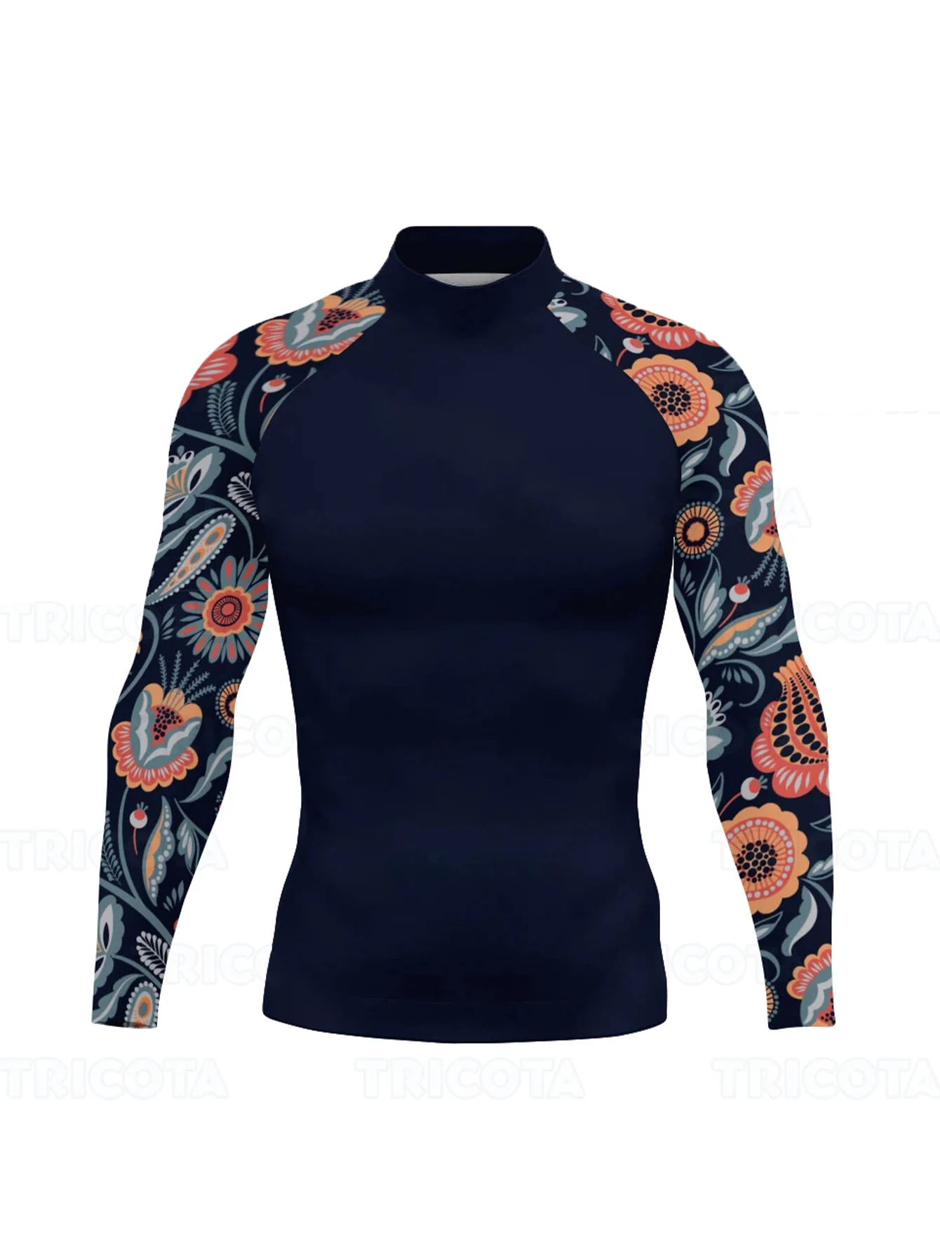 الرجال طفح الحرس تصفح بدل غطس UV حماية الجوارب Rashguard طويلة الأكمام السباحة تعويم السباحة تي شيرت تصفح الملابس #3