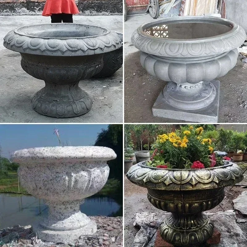 Balcony Column Decoration Template Accessories Cement Pot Homemade Extra Large Bonsai Model Flower Box GL Round Flower Pot Molds
