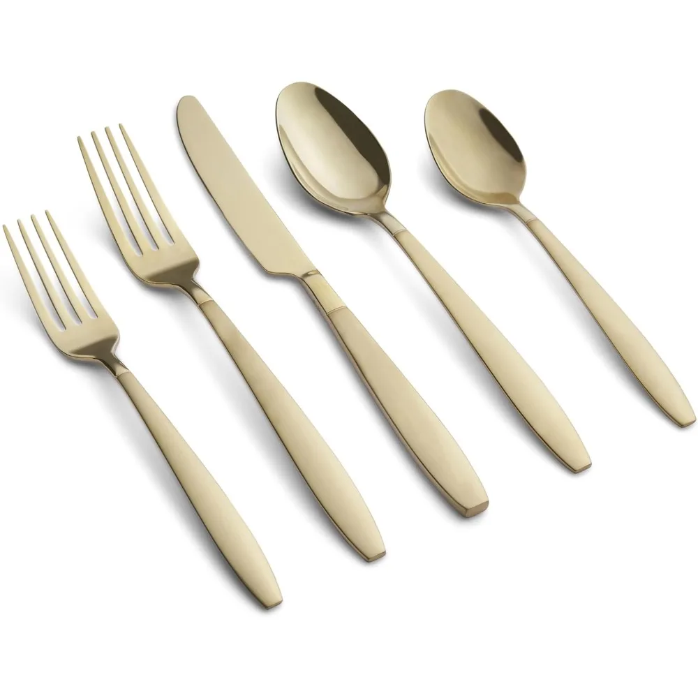 

Cambridge Mathison Champagne and Mirror Finish 45-Piece Flatware Set