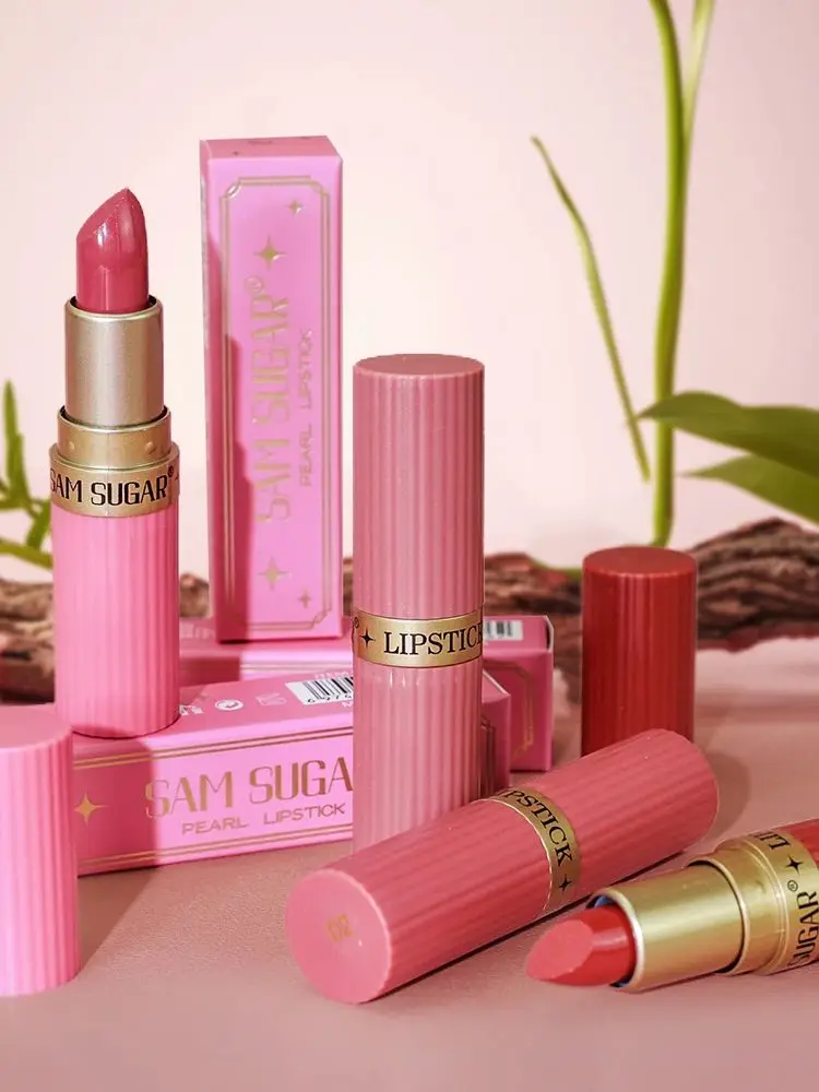 SAM SUGAR 6 couleurs barre de chocolat rouge à lèvres maquillage perle mat pas facile à sortir mat rouge à lèvres imperméable