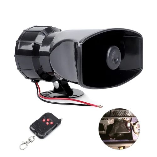 Accesorios para coche, altavoz ruidoso de 12V con 7 sonidos, sirena electrónica inalámbrica de 130dB, alarma de advertencia para coche, bocina de sirena de fuego de policía, altavoz