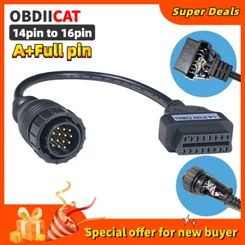 A + Full Pin สําหรับ Mercedes สําหรับ BENZ Sprinter 14pin To 16pin 14 Pin To Obdii Obd2 Obd 2 16 Pin อะแดปเตอร์
