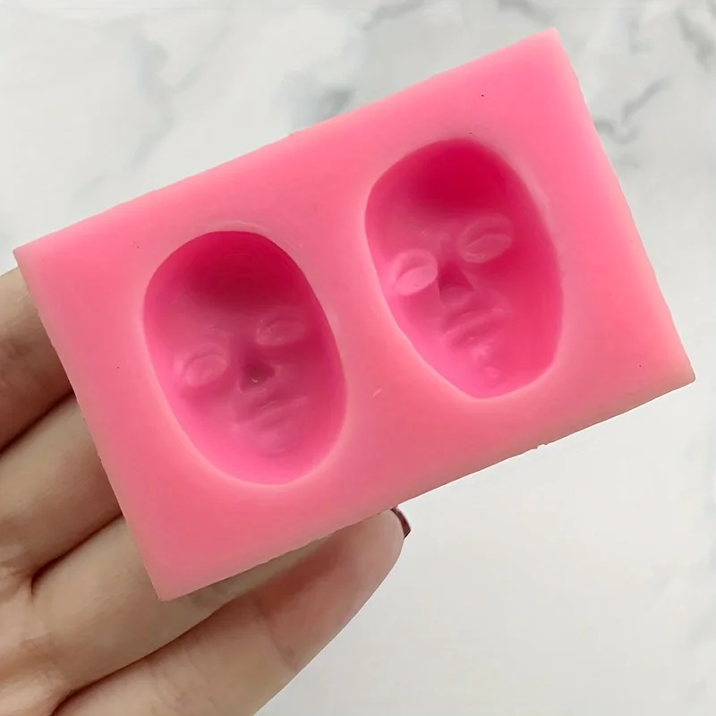 1pc, 3D face shaped silicone mold - creative DIY baking mold, perfect for cake decoration, ice cubes, and polymer clay crafts