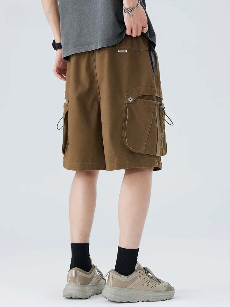 

Retro American Waed Pure Cotton Workwear orts Men's Outerwear High-end Sports Five-Quarter Pants Summer Casual Loose Fit