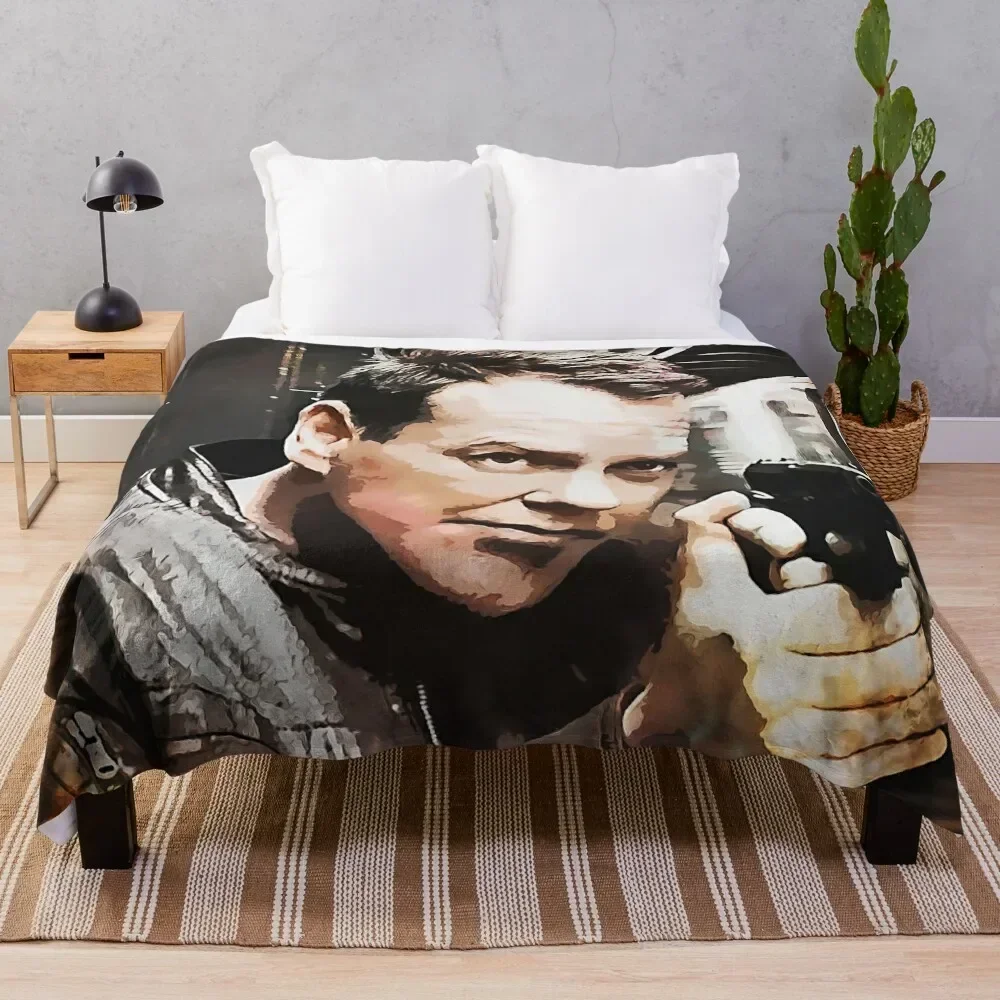 Jack Bauer Portrait Throw Blanket Soft Beds Soft Big Decorative Sofas Blankets