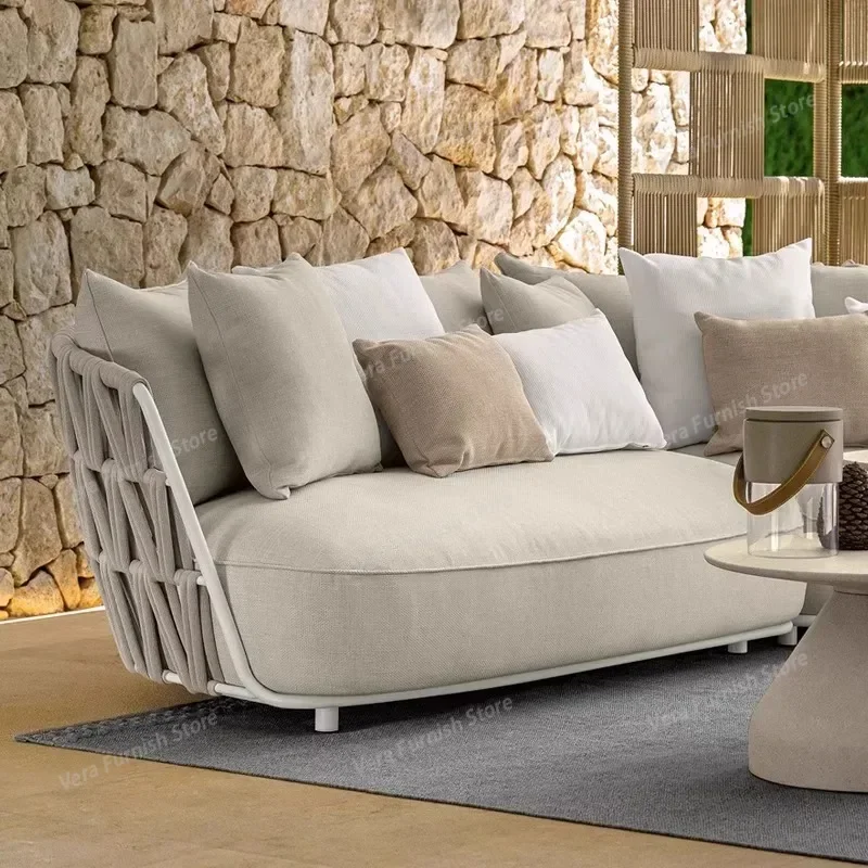 

Nordic Living Room Outdoor Sofa Vine Weaving Courtyard Leisure Luxury Garden Sofas Modern Outdoor Furniture Cadeira Lshysf