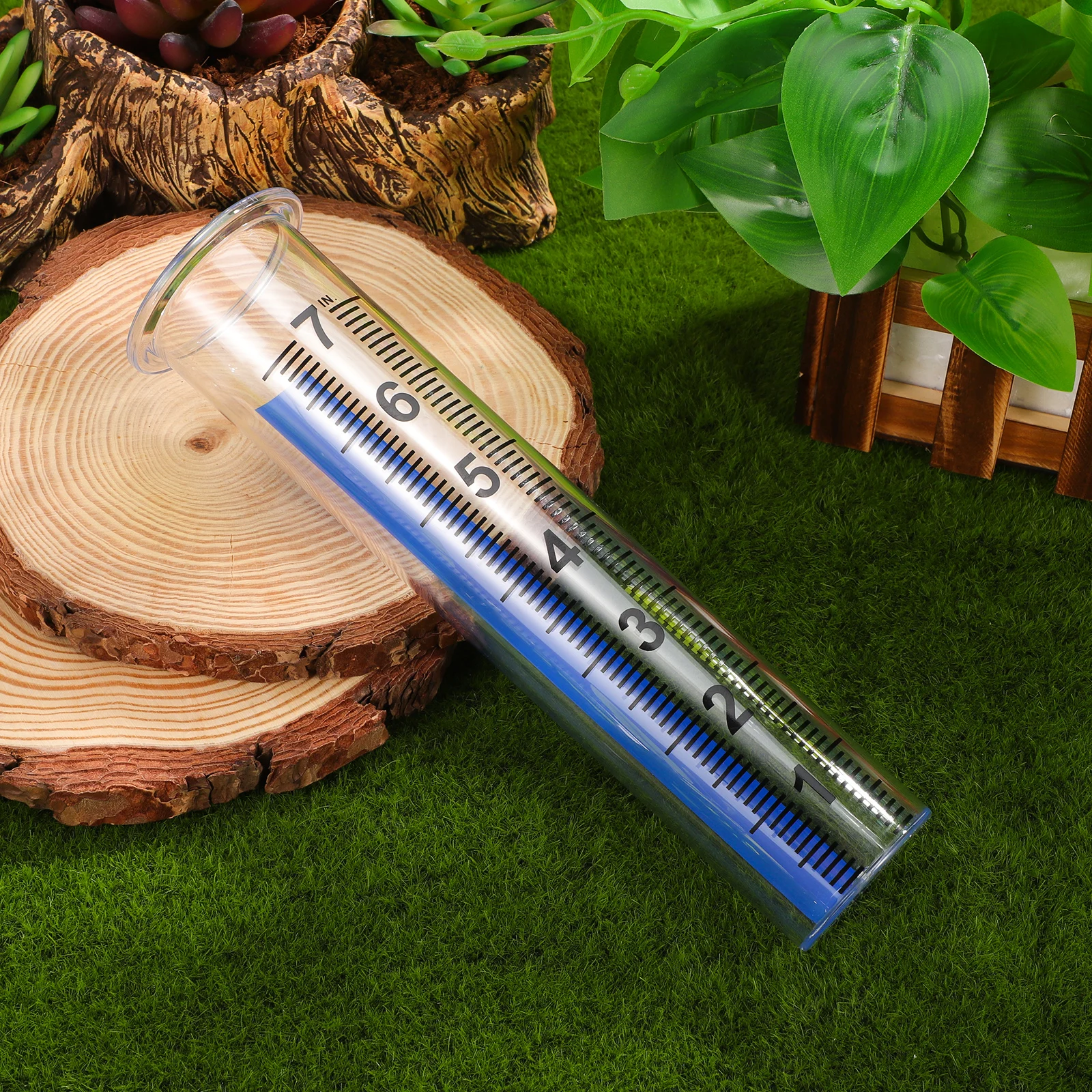 

2 Pcs Test Tube Transparent Plastic Accurate Rain Gauge for Yard Garden Large Gauges Lawn Water Meter Weather Monitoring