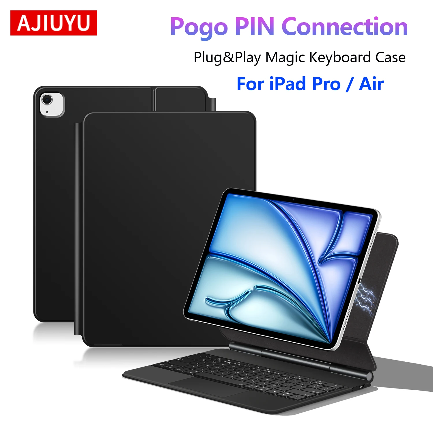

Smart Pogo Pin Keyboard Case for iPad Air 11 13 M2 M3 Air 4/5/6 for iPad Pro 11 12.9 2018-2022 Pro M5 M4 13" 11" Magic Keyboard