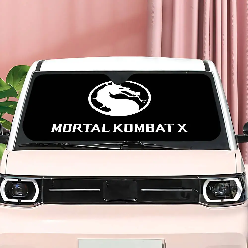 M-Mortal K-KombatS شعار الزجاج الأمامي مظلة السيارات مضحك الحيوان الزجاج الأمامي الشمس الظل نافذة السيارات للطي أشعة الشمس قناع حامي