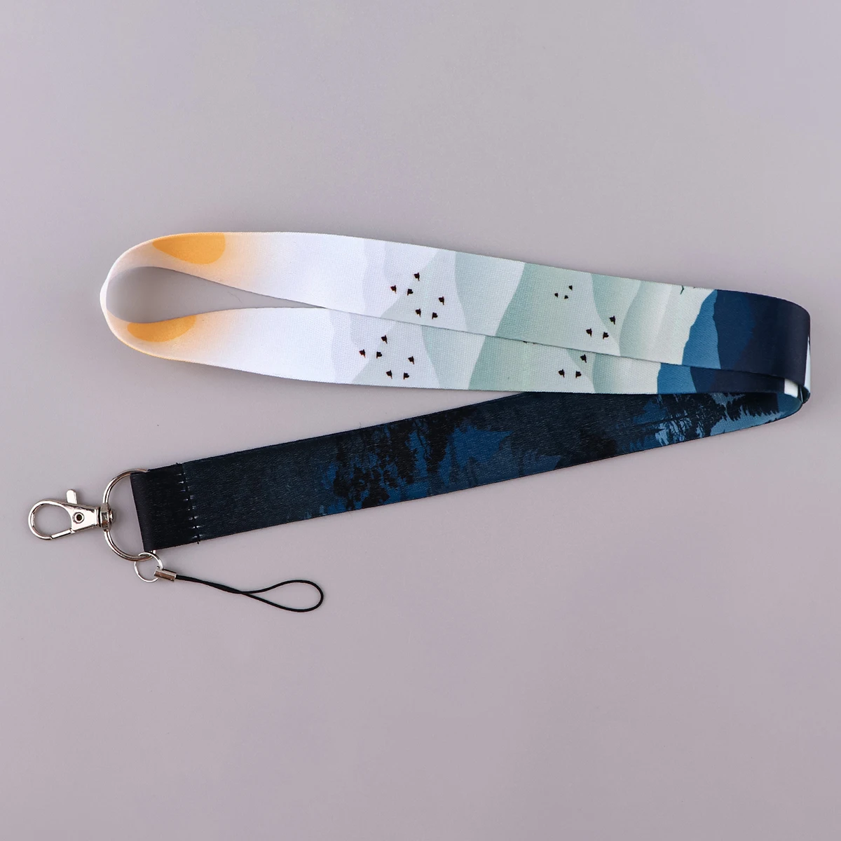 Mountain Credential Holder Simple Style Lanyard Keychain Neck Strap For Keys ID Card Gym Phone Straps Keyrings Accessories